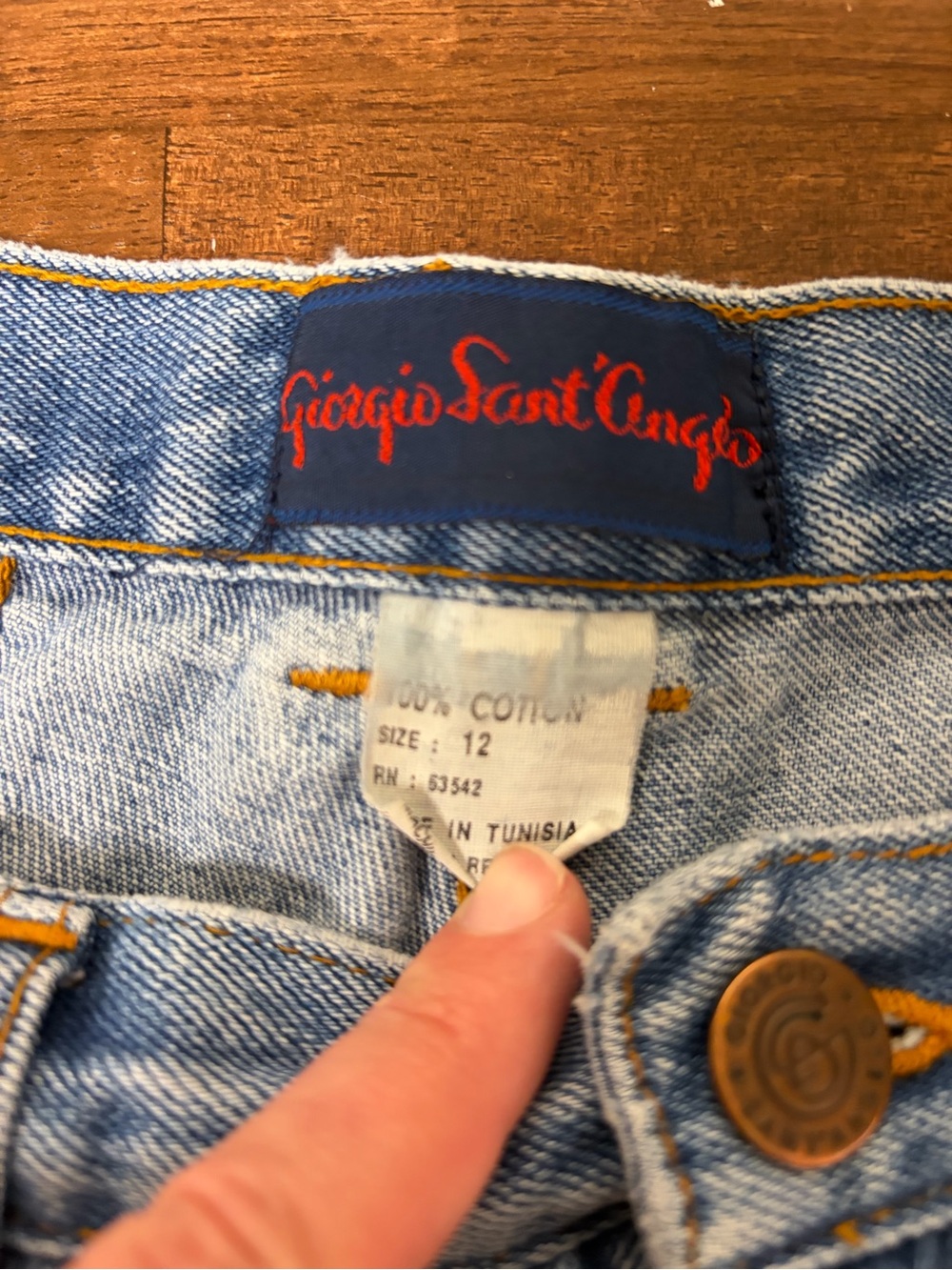 Giorgio Sant Angelo Vintage Blue Denim Shorts Size 13.5” waist - Picture 7 of 9